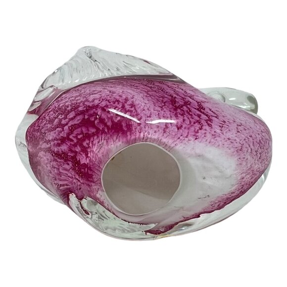 Fused Handblown Glass Swan Figurine Pink Clear Decorative Collectible Art Piece - Picture 6 of 11